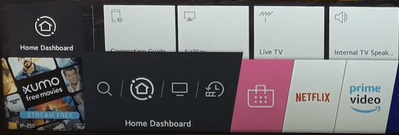 Select Home Dashboard to Cast Oculus Quest 2 to LG TV 