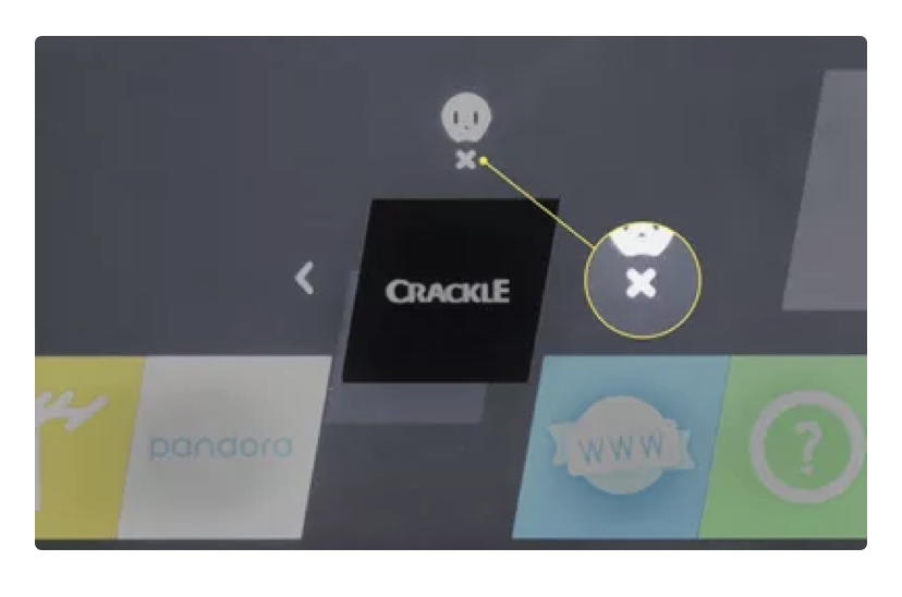 Scroll top and click X icon and tap OK to select it to delete the apps on your LG Smart TV