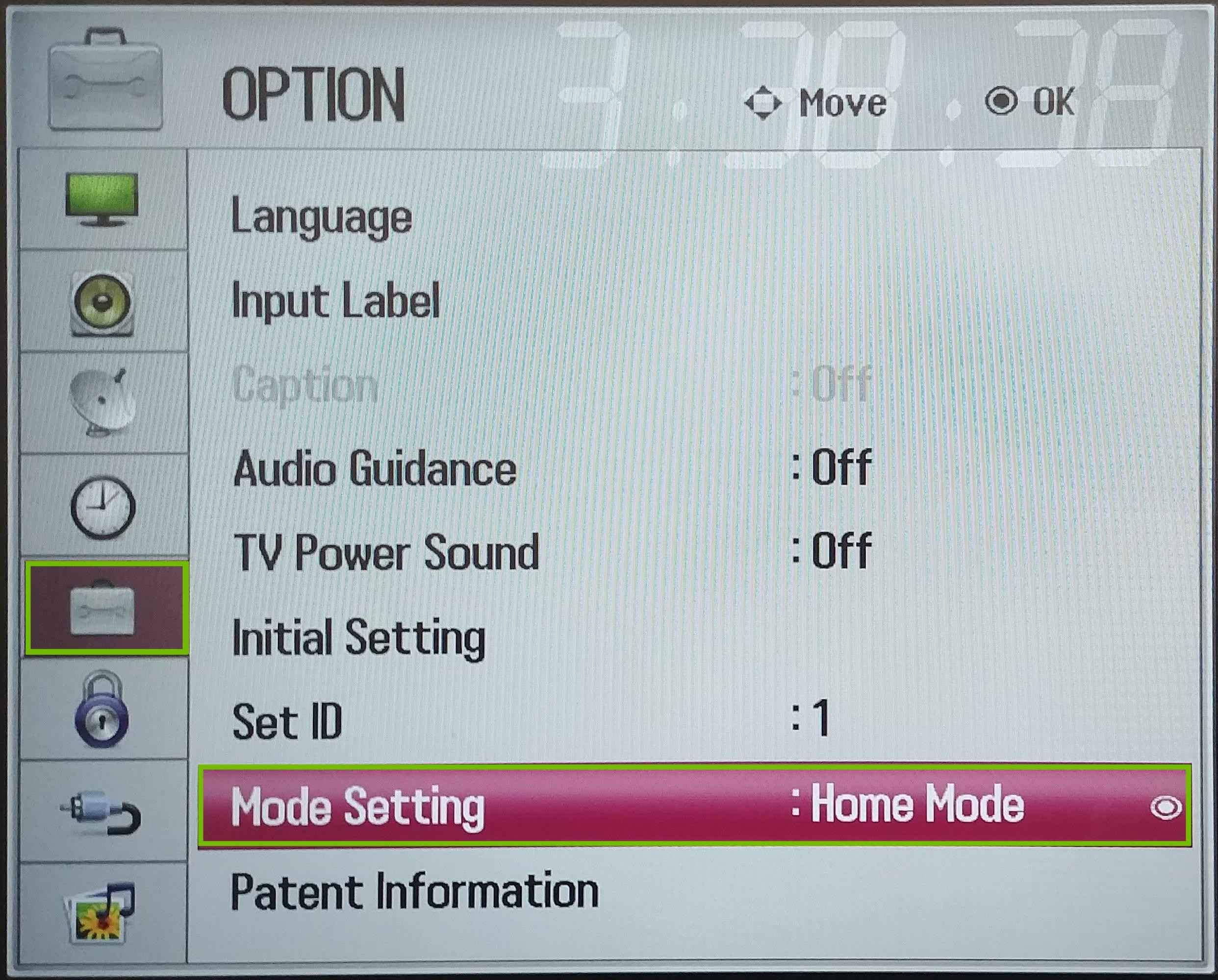 Select Mode Settings