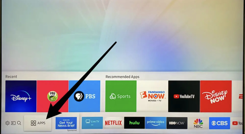 Navigate to the apps section on your Samsung TV