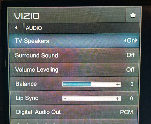 adjust lip sync to fix sound delay on vizio smart tv 