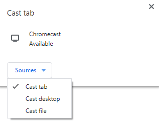 Click Cast tab or Cast desktop