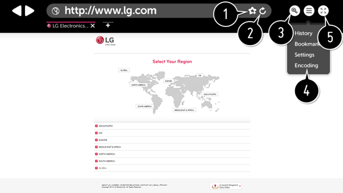 Web Browser on LG TV