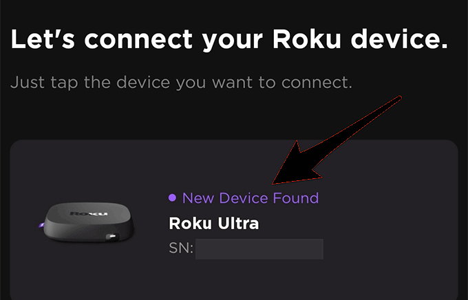 choose your Roku tv from the list 