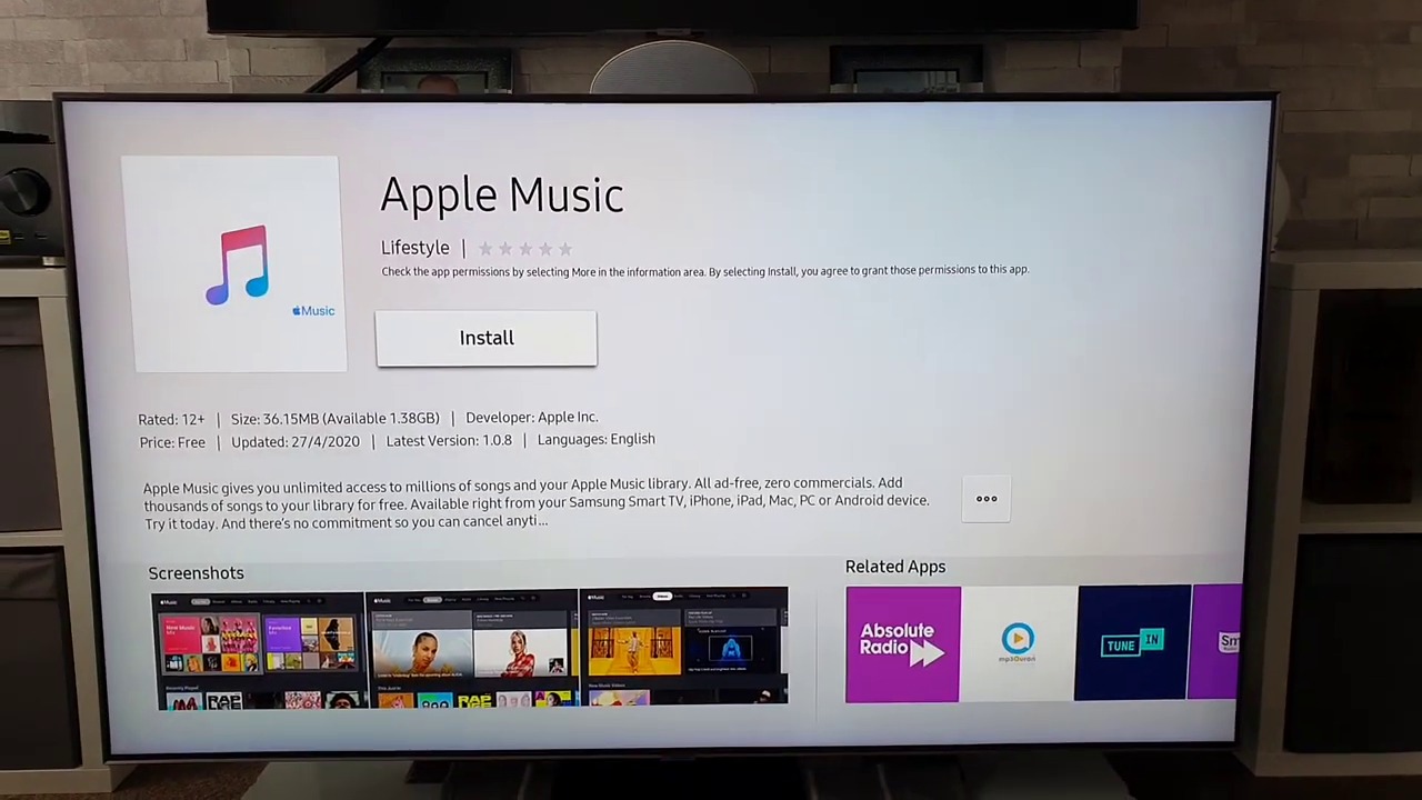 Install Apple Music on Samsung TV