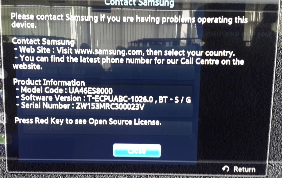 Samsung TV model number