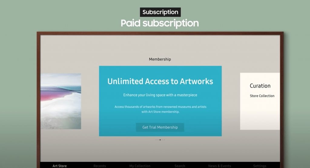 paid subscription in Art Mode