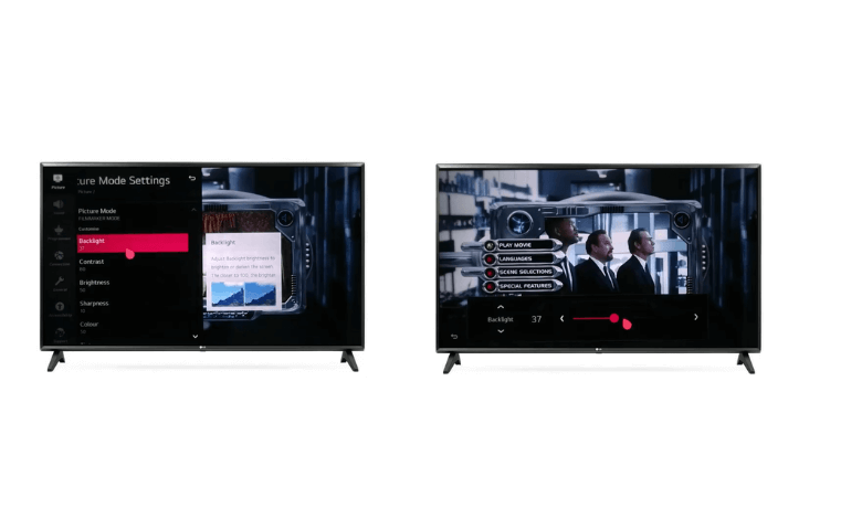 Click and adjust the backlight level on Filmmaker mode LG TV