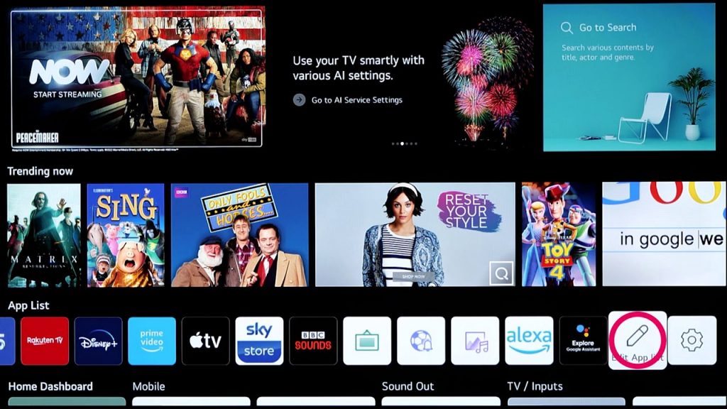 Edit Apps List on LG Smart TV