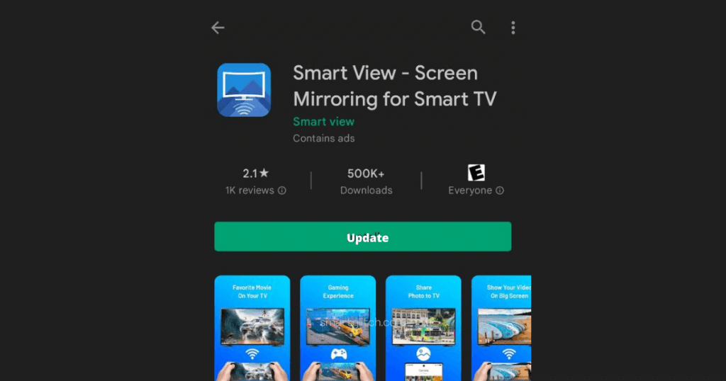 Update Smart View app to solve Samsung Smart View No TV Found issue