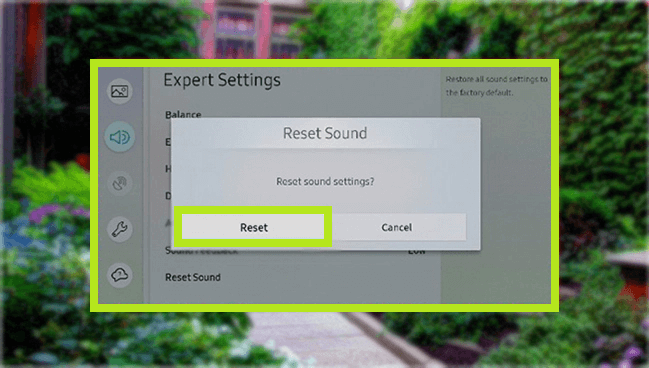 Reset Sound on Expert Settings.