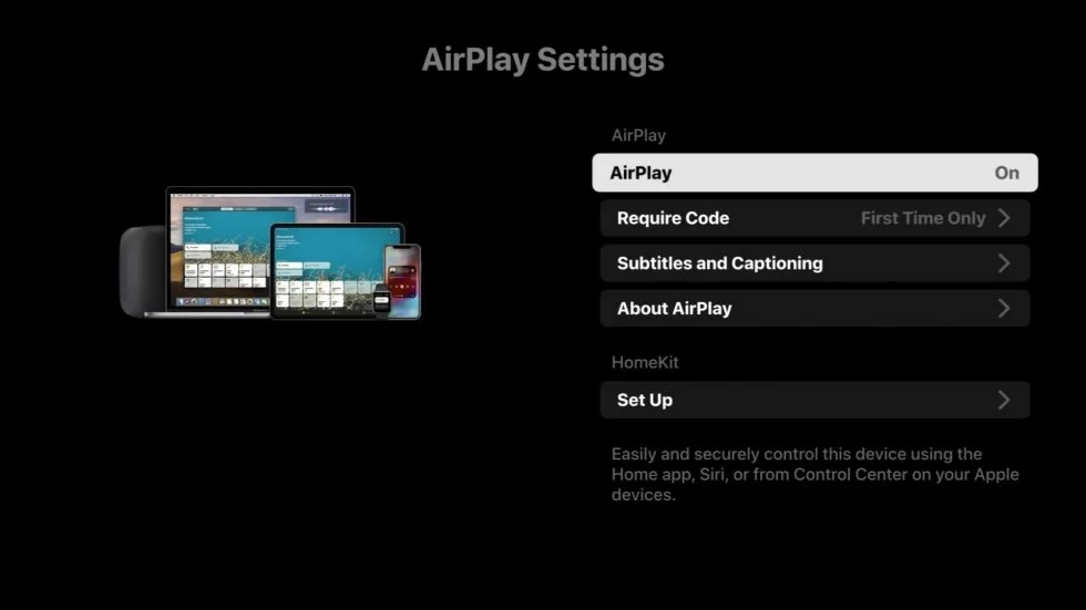 AirPlay Settings on Roku TV