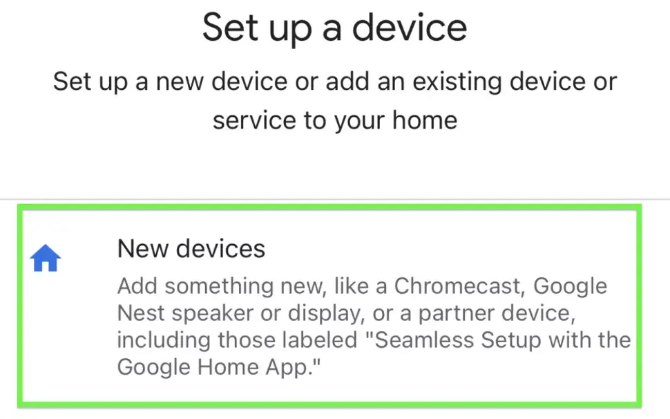 Select Add New Devices to Chromecast on LG TV