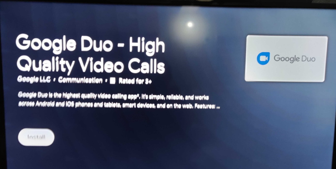 Click Install to get Google Duo on Samsung TV