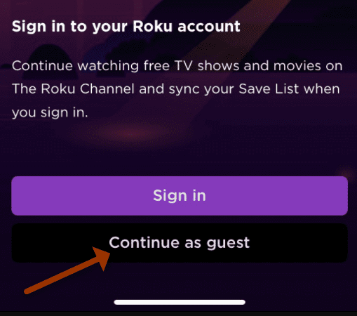 Sign in on your Roku account