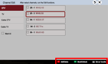 Select any function on the edit channel