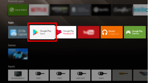 open Google Play Store to install IPTV on Vizio TV