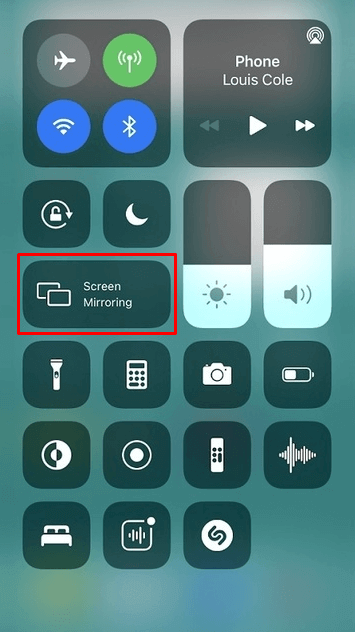 Open Control Center and click Screen Mirroring