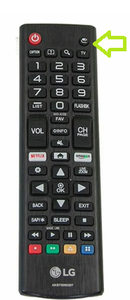 Input button on LG Smart TV remote. 