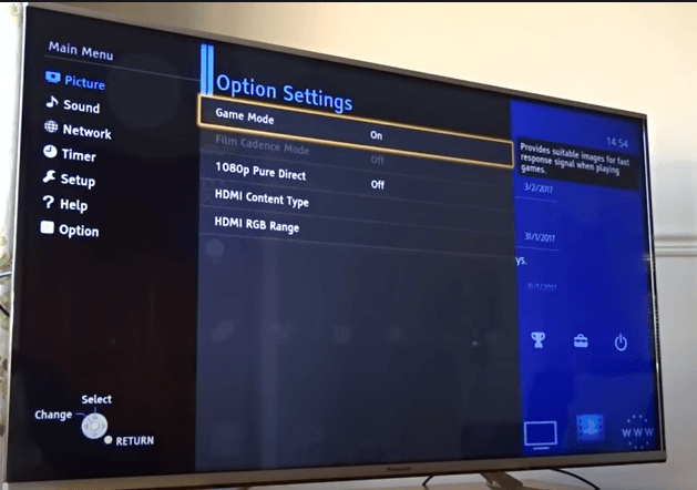 Turn on Game Mode on Panasonic Smart TV
