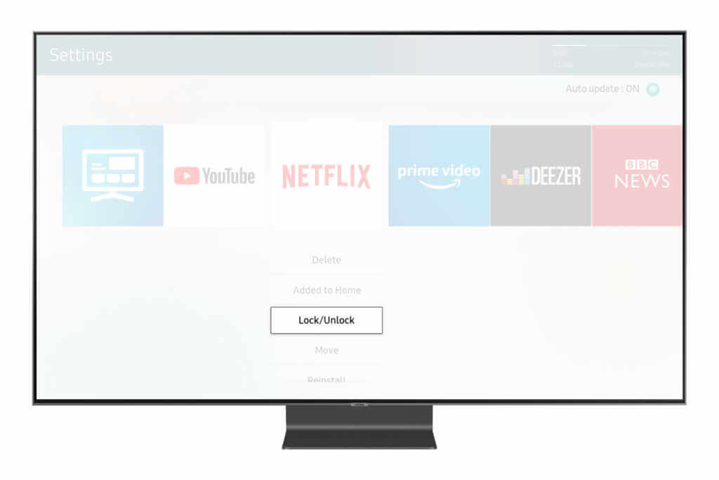 Lock the app on Samsung TV to enable Parental Control