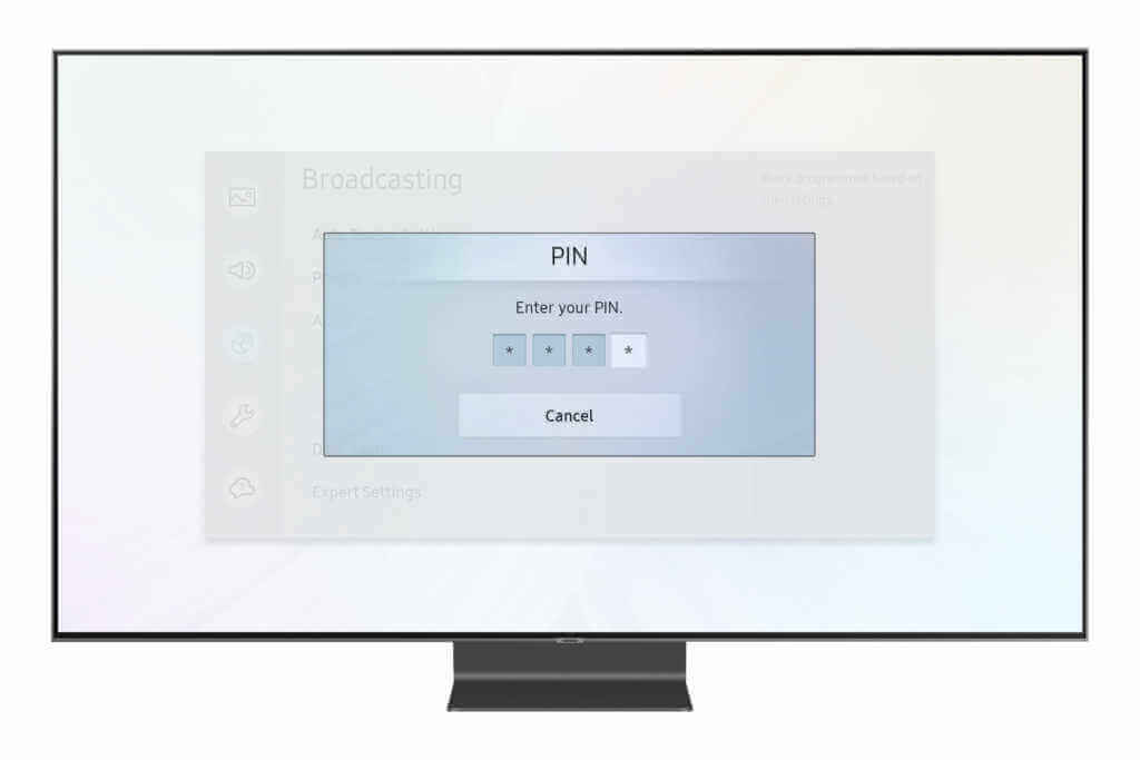 Enter your PIN on Samsung TV
