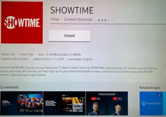 Install the Showtime app