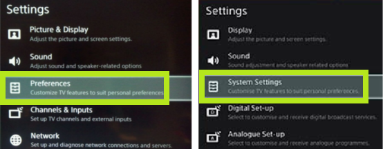 Click on Preference or System Settings from the Settings page. 
