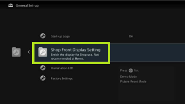 Shop Front Display Settings