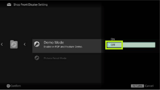 Disable Demo Mode on Sony TV