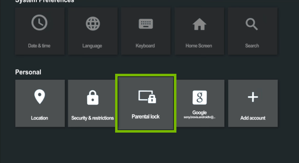 Enable Parental Control on Sony Smart TV