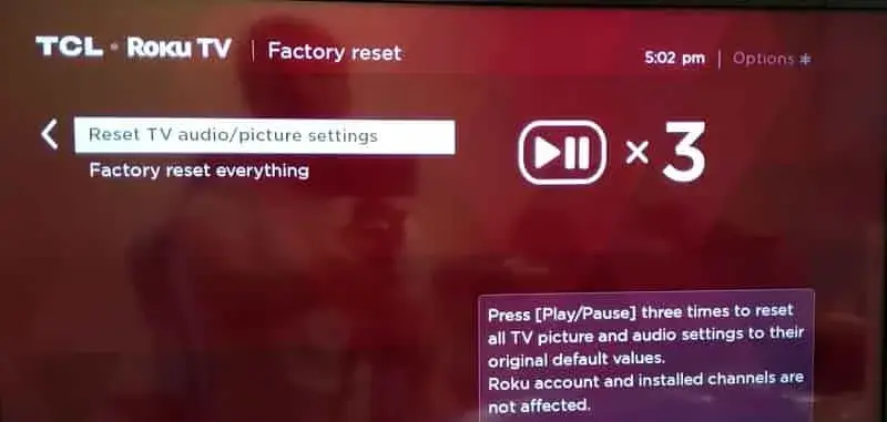 Press Play/Pause button three times