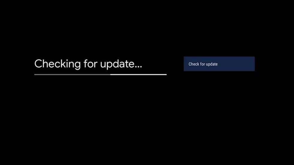 Click the Check for Update option on TCL Google TV
