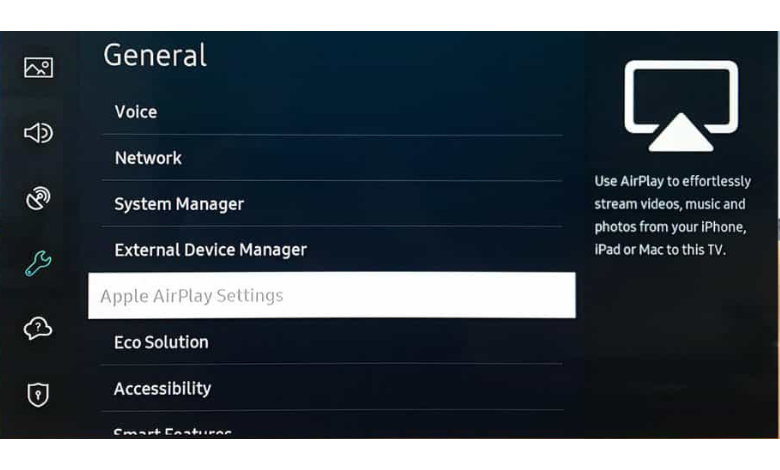 Click Apple AirPlay Settings