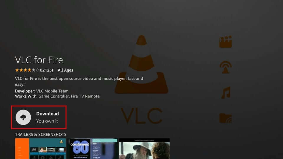 Download VLC for Fire app