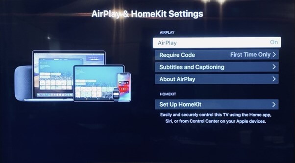 Turn on AirPlay settings on Vizio TV