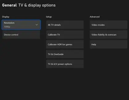 Choose TV & Display Options