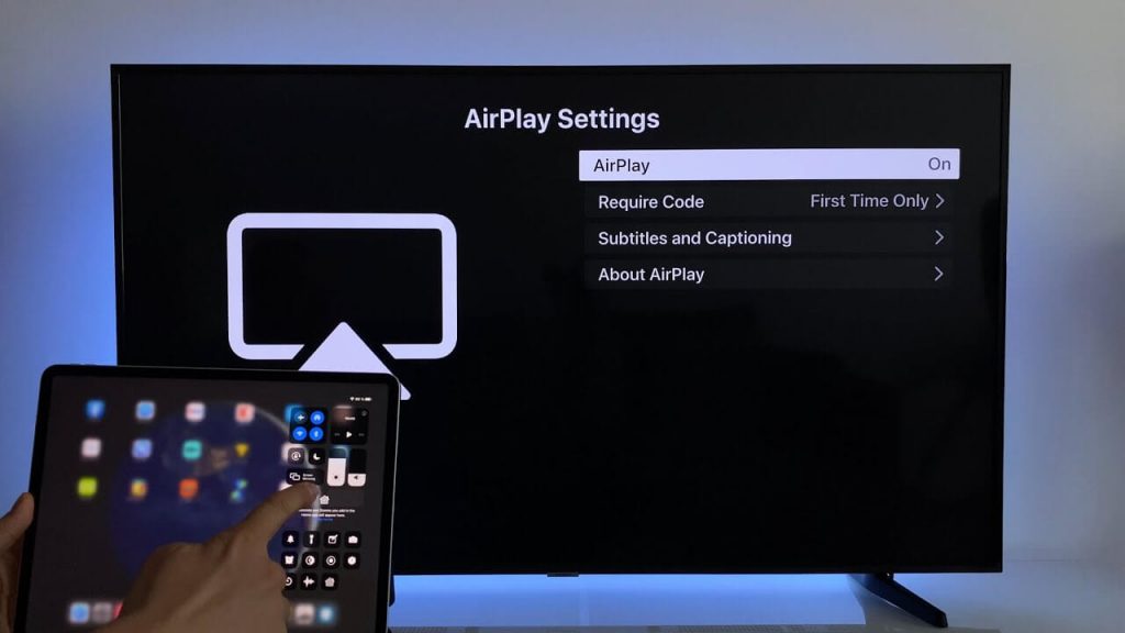 Toggle on the AirPlay option on your Samsung TV