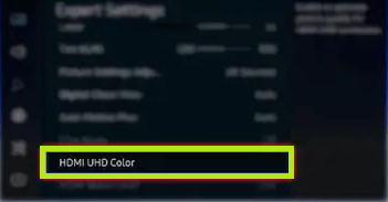 Click on HDMI UHD Color