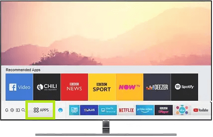 Click on Apps to lock apps on Samsung Smart TV 