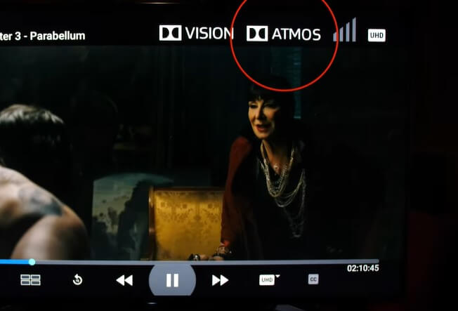 Dolby Atmos logo on Sony TV
