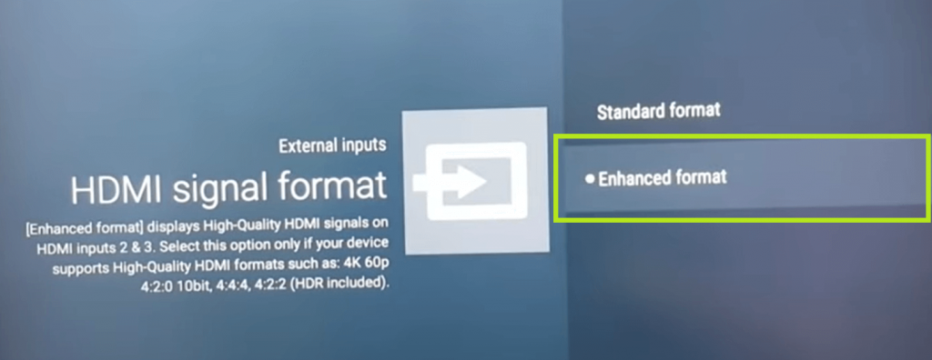 Choose Enhanced Signal Format. 