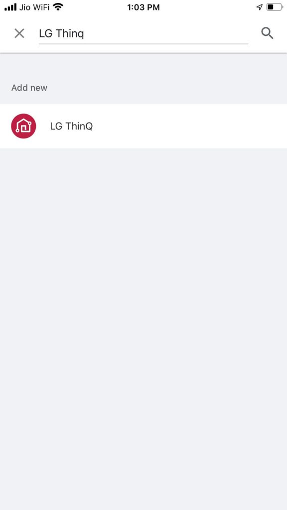 Select LG ThinQ to connect Google Home devices to LG TV