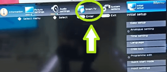 Smart TV option on Sharp Smart TV