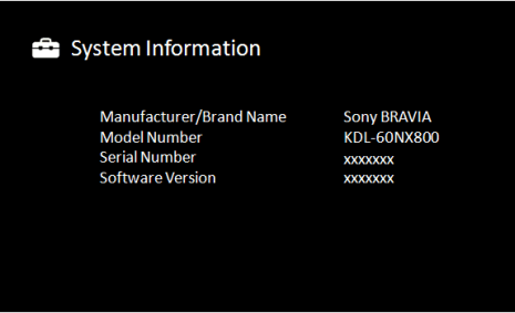  Click System Information to find model number of Sony TV