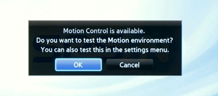 Press Ok and enable the motion control on your Samsung Smart TV. 
