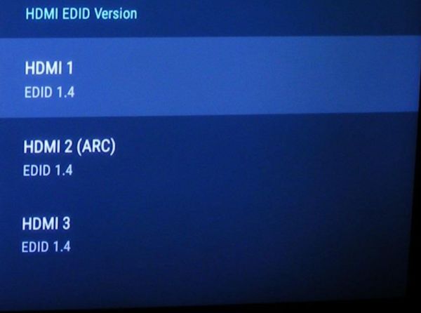 Choose HDMI EDID Version