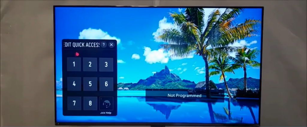 Quick Access menu on LG TV