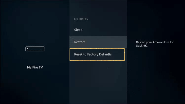 Choose Reset to Factory Defaults