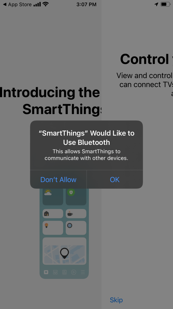Allow the SmartThings to access Bluetooth
